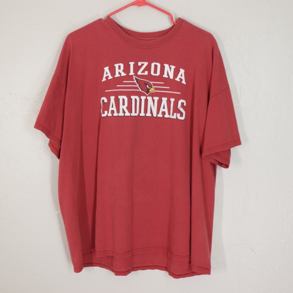 NFL Team Arizona Cardinals Tshirt Mens XXL Red Cotton Blend Short Sleeve Crew